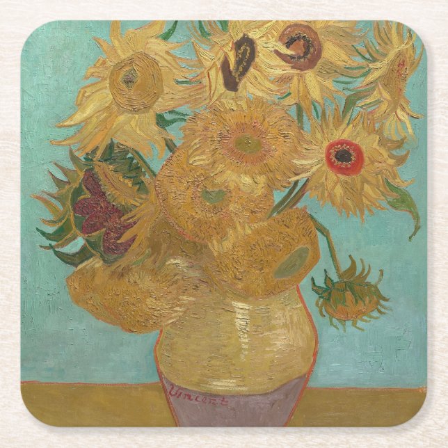 Sonnenblumen Rechteckiger Pappuntersetzer (Vorderseite)