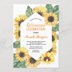 Sonnenblumen Rente Feier Abendessen Einladung