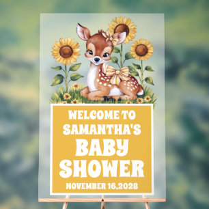Sonnenblumen Rentier Baby Dusche Willkommen Mattie Acrylschild