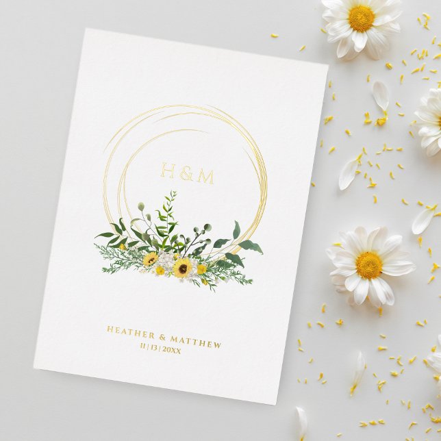 Sonnenblumen Romantischer Chic Blumenstrauß am Loc Folieneinladung (Von Creator hochgeladen)