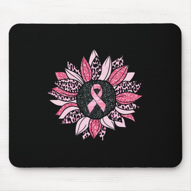 Sonnenblumen Rosa Brustkrebs Bewusstsein Frauen Wa Mousepad (Vorne)