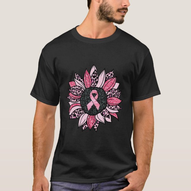 Sonnenblumen Rosa Brustkrebs Bewusstsein Frauen Wa T-Shirt (Vorderseite)