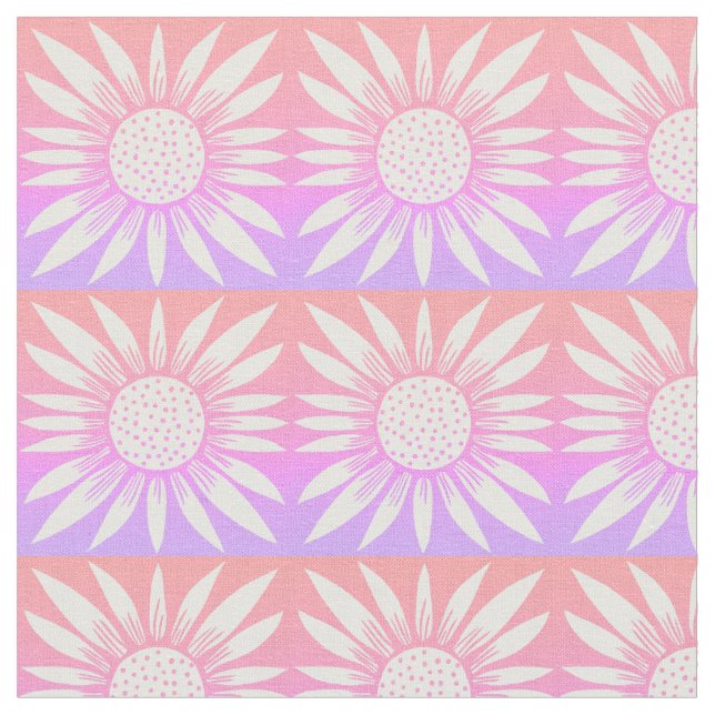 Sonnenblumen Rosa Ziegel Muster Stoff (Nahaufnahme)