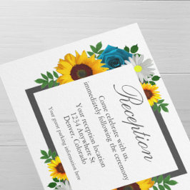 Sonnenblumen-Rose Daisy Floral Hochzeitsempfang Begleitkarte