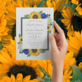 Sonnenblumen Rose Daisy Herbstblütenhochzeit Einladung