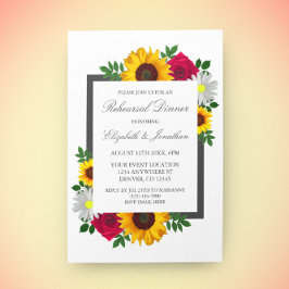 Sonnenblumen Rose Daisy Probe Abendessen Einladung