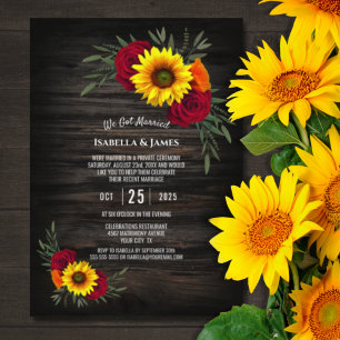 Sonnenblumen-Rose Hochzeitsempfang Einladung
