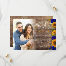 Sonnenblumen Rose Land Rustikales Foto Save the Da Date
