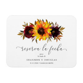 Sonnenblumen Rose Rustikaler Fall Save the Date Sp Magnet