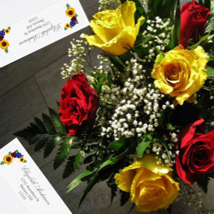 Sonnenblumen-Rosen-Blumen-Adresse