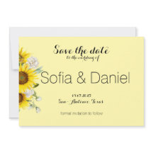 Sonnenblumen-Rosen-Hochzeitsfoto Save The Date Kar