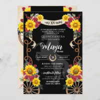 Sonnenblumen Rote Rosen Black Charro Quinceanera