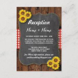 Sonnenblumen Rote rustikale Hochzeitskarten Begleitkarte