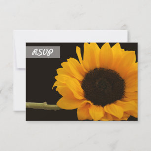 Sonnenblumen-RSVP-Foto auf schwarzen Karten