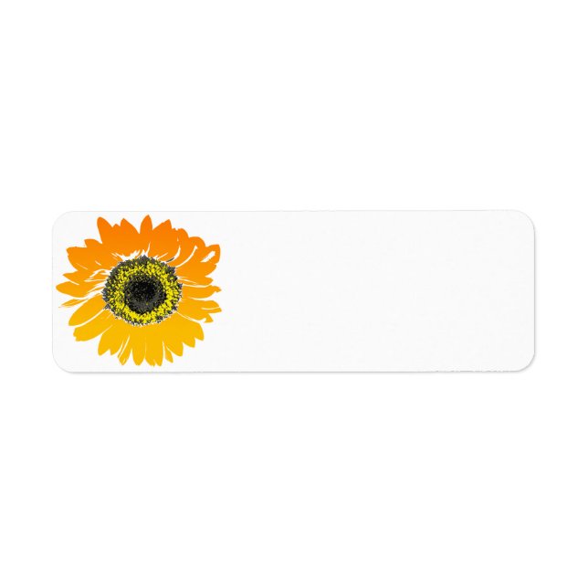 Sonnenblumen-Rücksendeadressen-Aufkleber (Vorne)