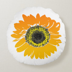 Sonnenblumen-Rund-Wurfkissen Rundes Kissen