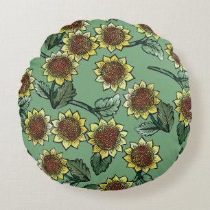 Sonnenblumen Rundes Kissen