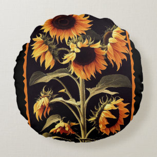 Sonnenblumen Rundwurfpilz Rundes Kissen
