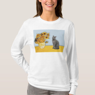 Sonnenblumen - Russische Blaue Katze T-Shirt