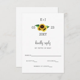Sonnenblumen Rustic Country Chic Hochzeit RSVP