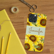Sonnenblumen Rustikal Gelb Braun Wasserfarbe Custo