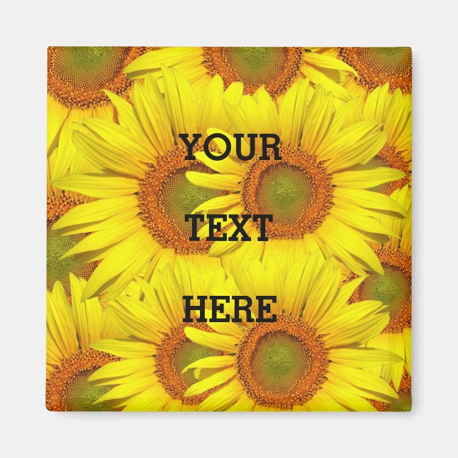 Sonnenblumen Rustikale Blumenblumen Sommergelbe Ho Magnet (Vorne)