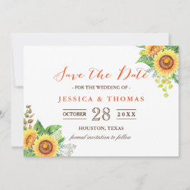 Sonnenblumen Rustikale Chic Hochzeit Retten Sie da Save The Date
