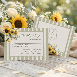 Sonnenblumen-Rustikale-Hochzeit RSVP Karte