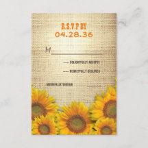 Sonnenblumen Rustikale Hochzeitskarten