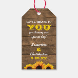 Sonnenblumen & Rustikale Holzhochzeit Danke Tags Geschenkanhänger