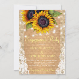 Sonnenblumen rustikale Landbeengung Verlobung Einladung