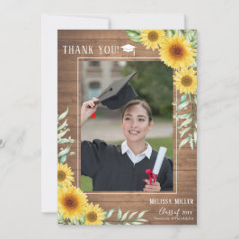 Sonnenblumen rustikaler Abschluss aus Holz Danke K Einladung