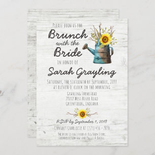 Sonnenblumen & Rustikales Brautbrunch Einladung