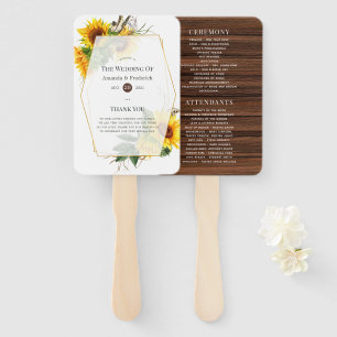 Sonnenblumen Rustikales Hochzeitsprogramm Fächer