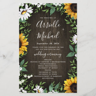 Sonnenblumen Rustikales Holz Hochzeit im Herbst Pr