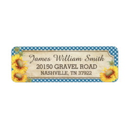 Sonnenblumen Rustikales malerisches Hochzeitslabel