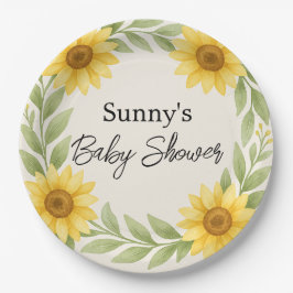Sonnenblumen & Sage Baby Duschpapierplatte Pappteller