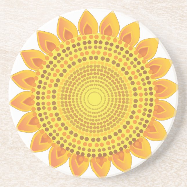 Sonnenblumen Sandstein Untersetzer (Vorne)