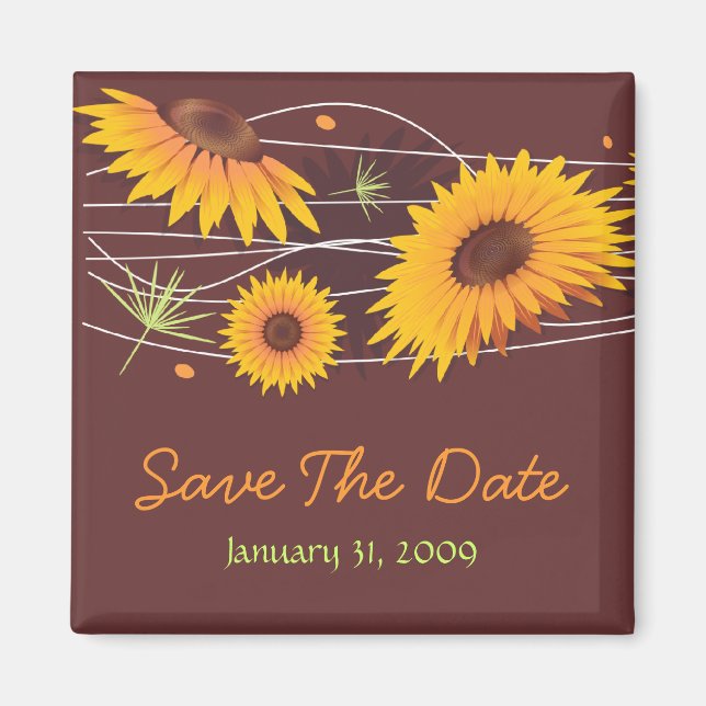 Sonnenblumen Save the Date Hochzeitsankündigung 2 Magnet (Vorne)