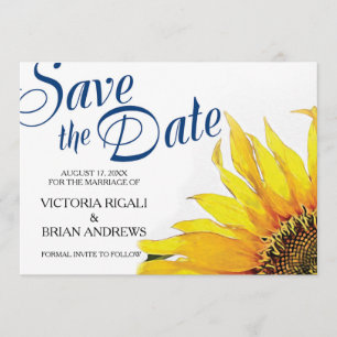 Sonnenblumen Save the Date ~ Navy Blue Yellow
