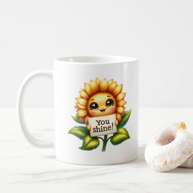 Sonnenblumen-Schatz  Kaffeetasse (Mit Donut)