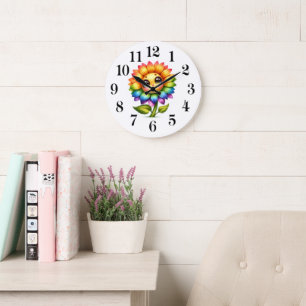 Sonnenblumen-Schatz-Wanduhr Große Wanduhr