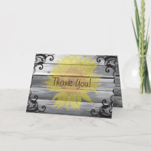 Sonnenblumen Scheunen Holz Kollektion Dankeskarten Dankeskarte