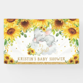 Sonnenblumen Schlafen Elephant Babydusche Hintergr Banner