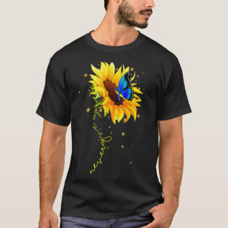 Sonnenblumen-Schmetterling gibt nie auf T-Shirt
