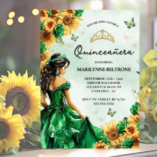 Sonnenblumen Schmetterling Grüne Prinzessin Quince Einladung