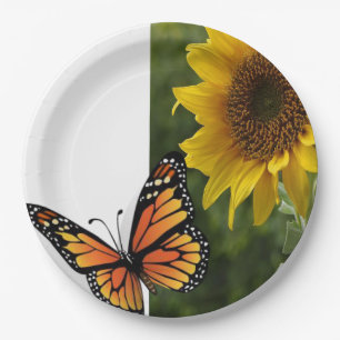 Sonnenblumen-Schmetterling-Papierteller Pappteller