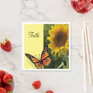 Sonnenblumen-Schmetterling-Papiertücher Serviette