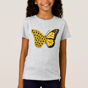Sonnenblumen Schmetterling Vintage Frauen Monarch  T-Shirt