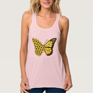 Sonnenblumen Schmetterling Vintage Frauen Monarch Tank Top